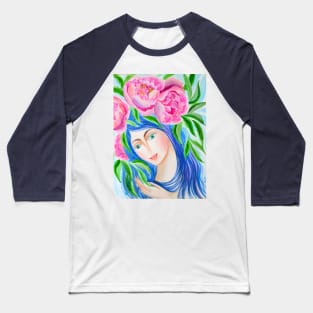 My Peonies Watercolor Painting Baseball T-Shirt